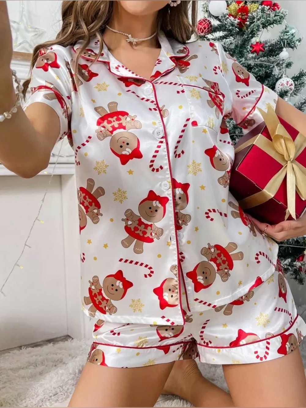 SHEIN Silk Christmas Pajamas
